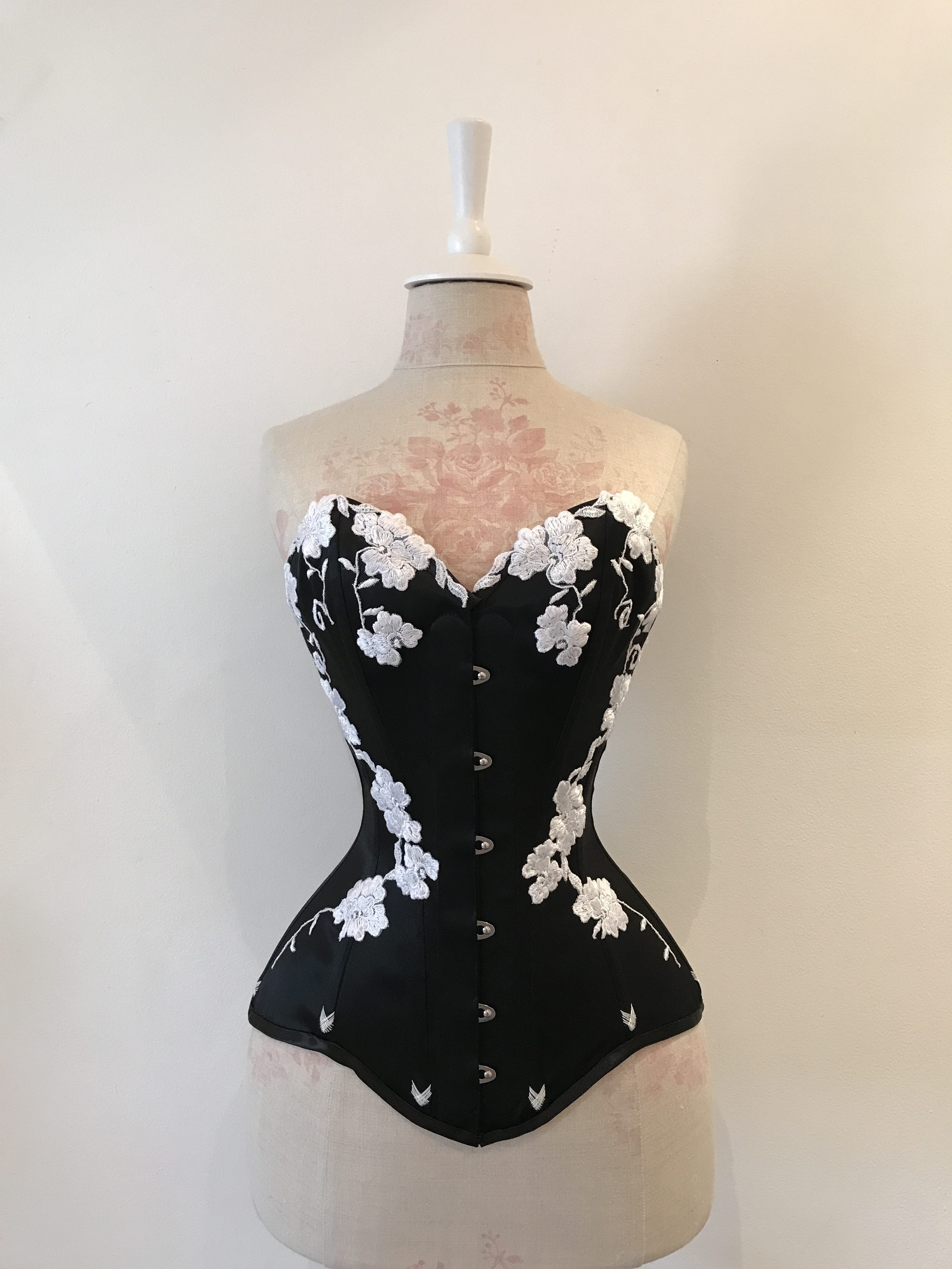 Floral Corset Top, Embroidered Overbust Corset Strapless. Bridal